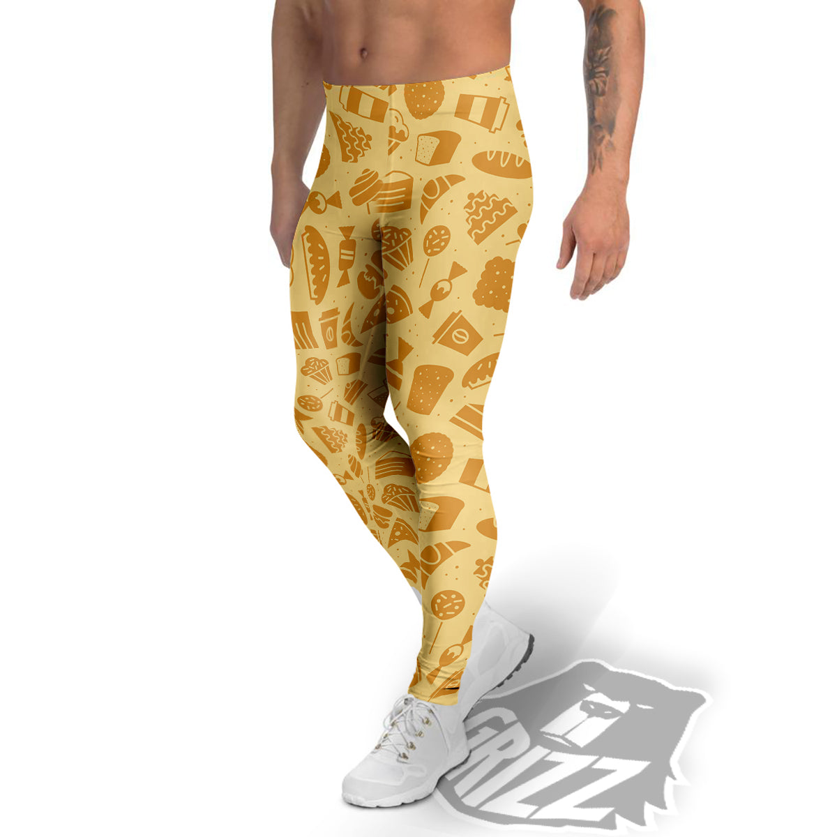 Bakery And Dessert Print Pattern Men's Leggings-grizzshop