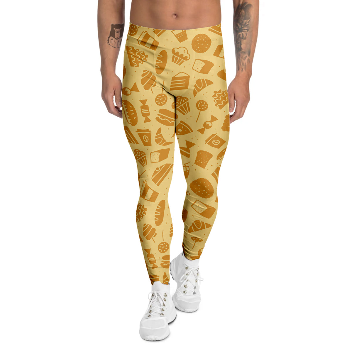 Bakery And Dessert Print Pattern Men's Leggings-grizzshop