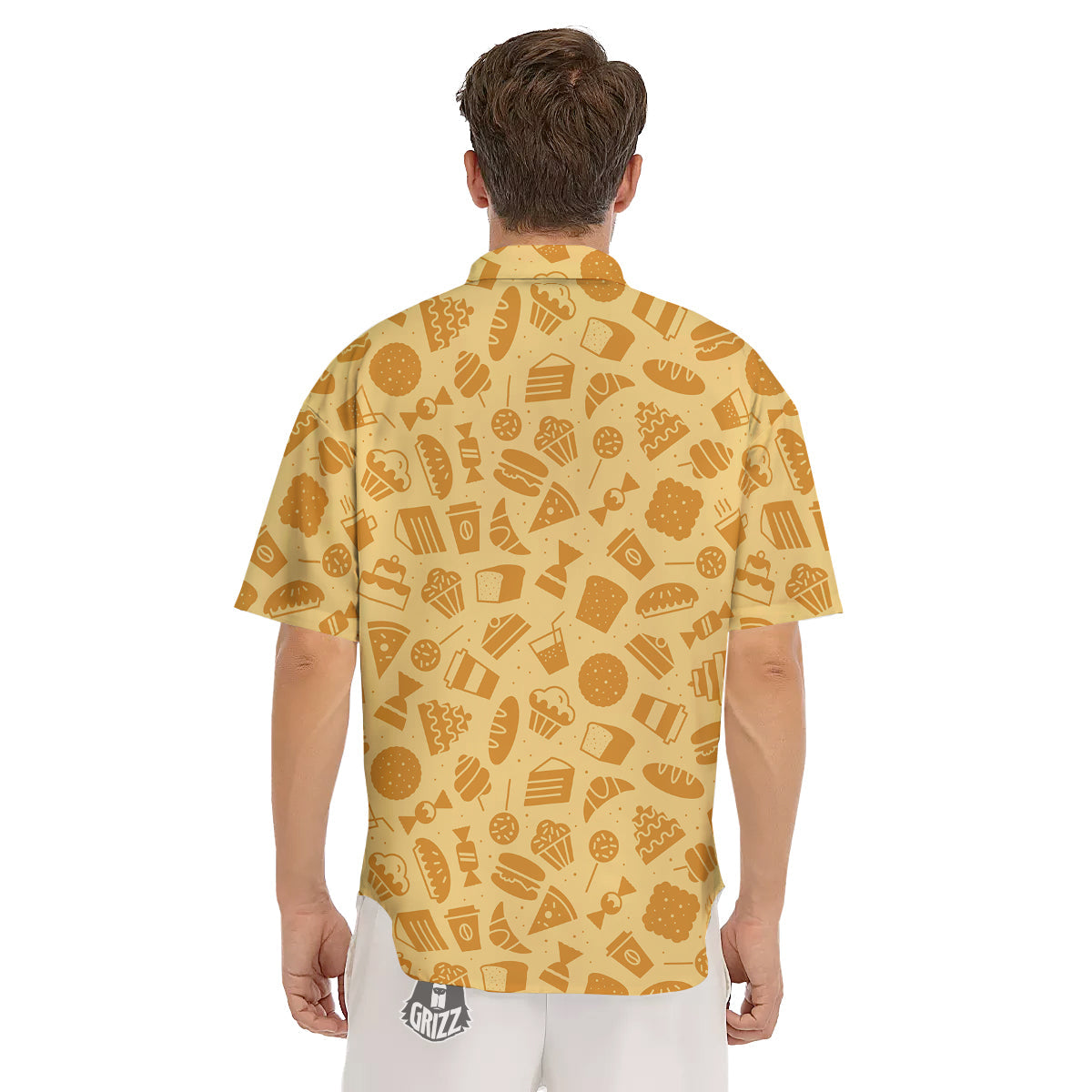 Bakery And Dessert Print Pattern Men's Short Sleeve Shirts-grizzshop