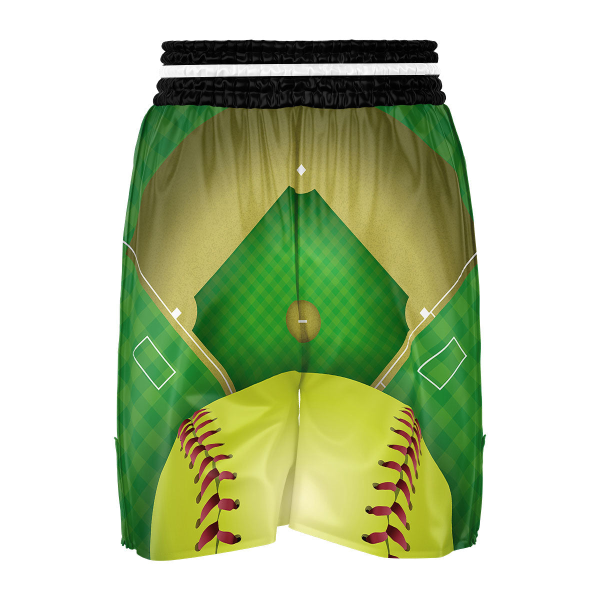 Ball And Softball Field Print Boxing Shorts-grizzshop