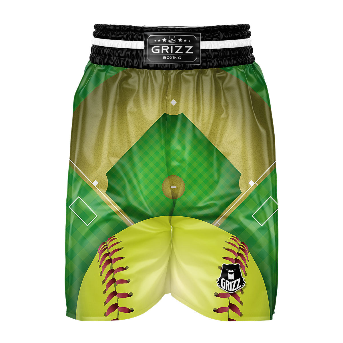 Ball And Softball Field Print Boxing Shorts-grizzshop