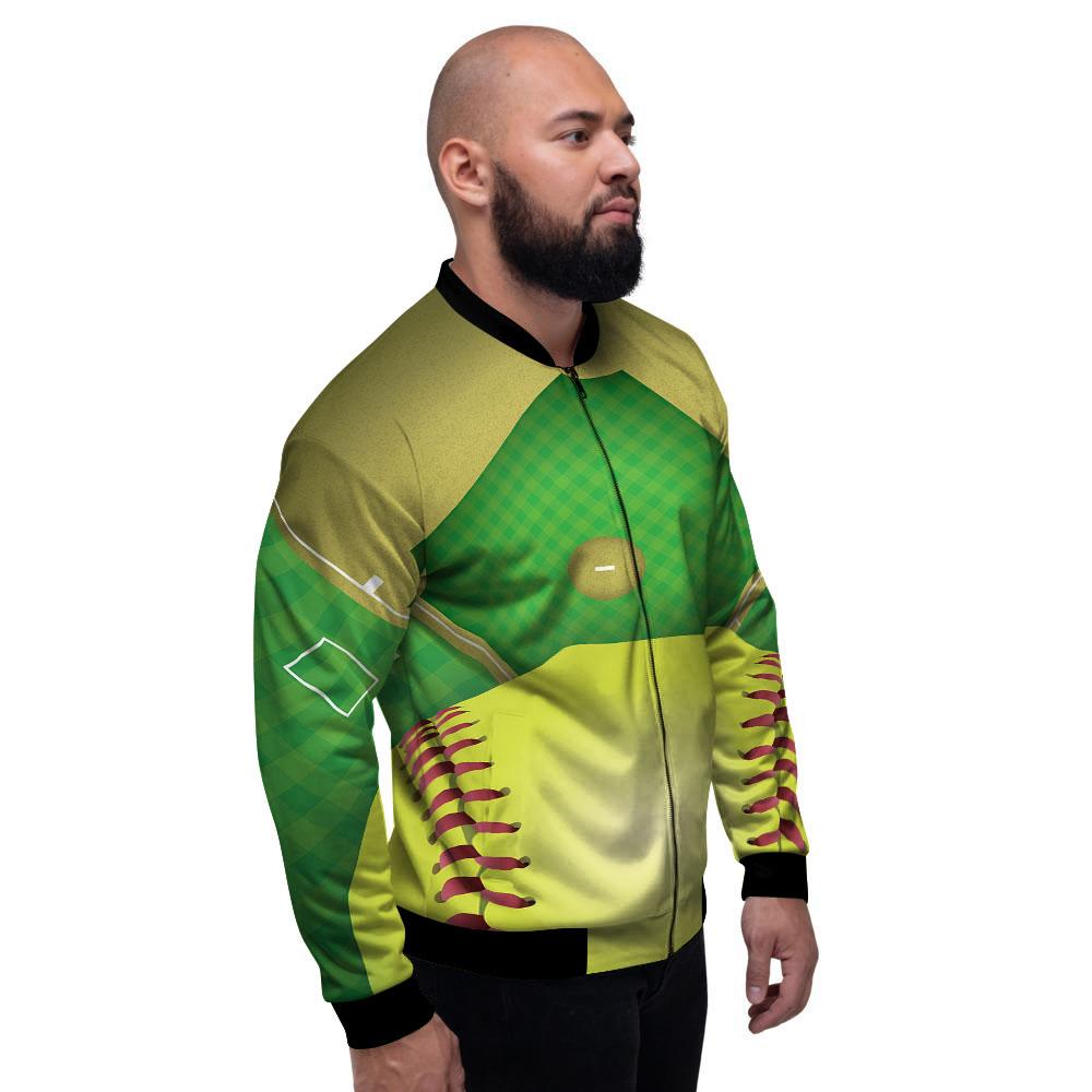 Ball And Softball Field Print Men's Bomber Jacket-grizzshop