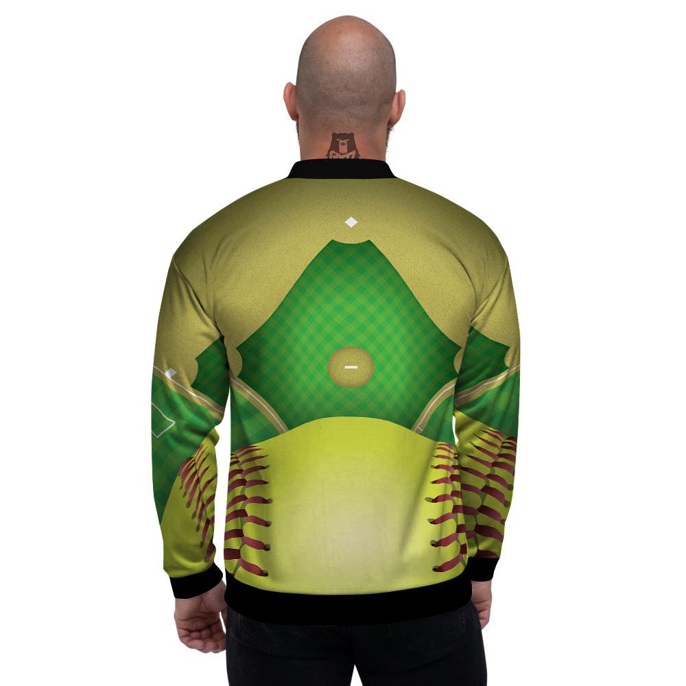 Ball And Softball Field Print Men's Bomber Jacket-grizzshop