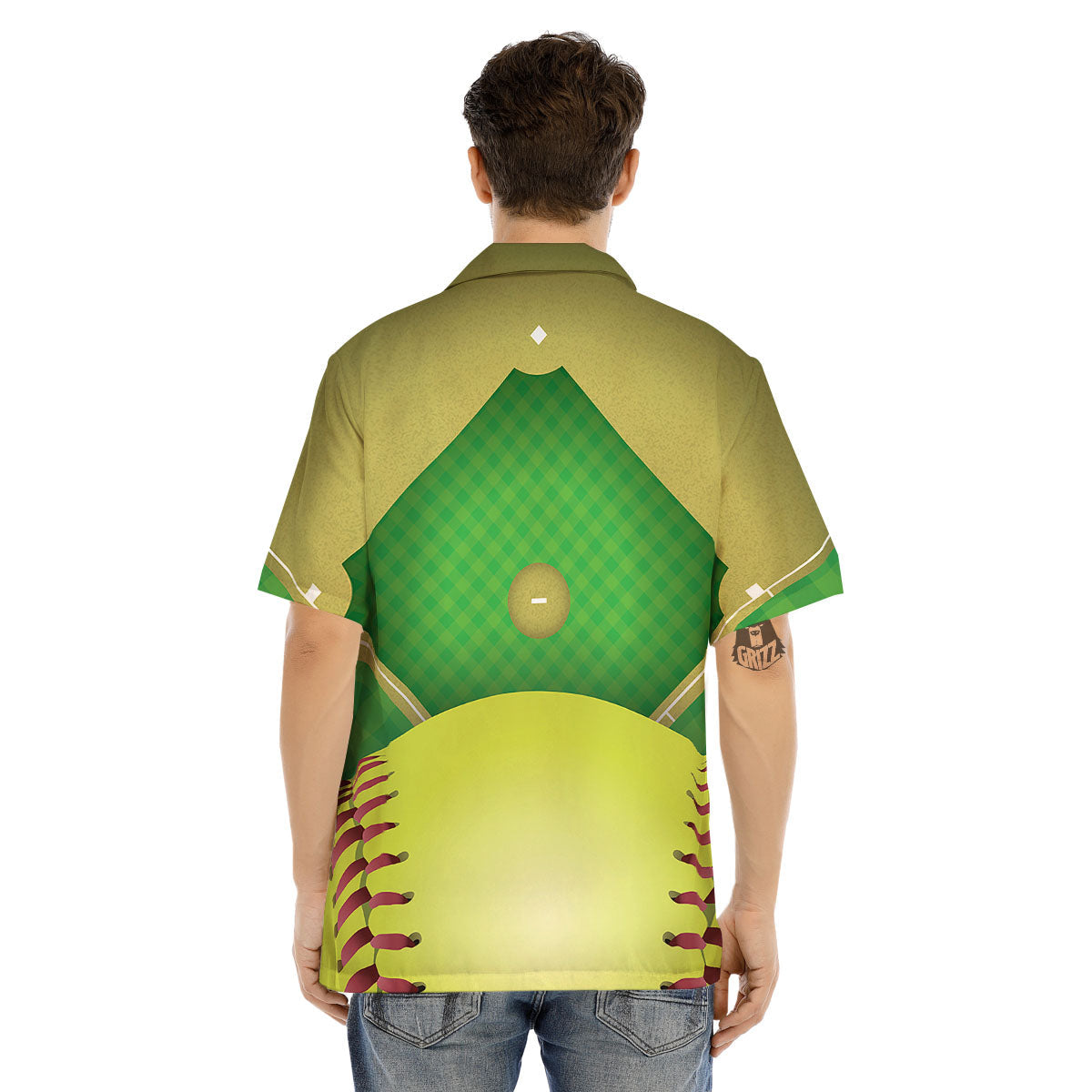 Ball And Softball Field Print Men's Hawaiian Shirt-grizzshop