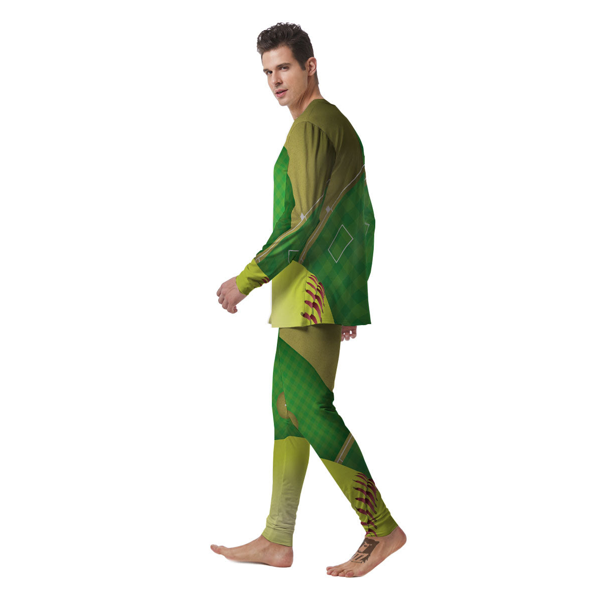 Ball And Softball Field Print Men's Pajamas-grizzshop
