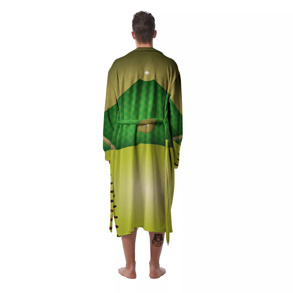 Ball And Softball Field Print Men's Robe-grizzshop