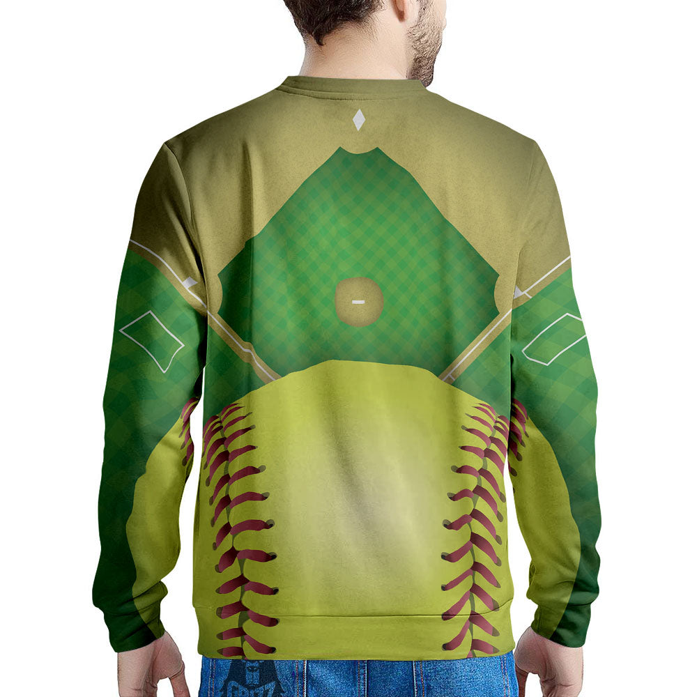 Ball And Softball Field Print Men's Sweatshirt-grizzshop