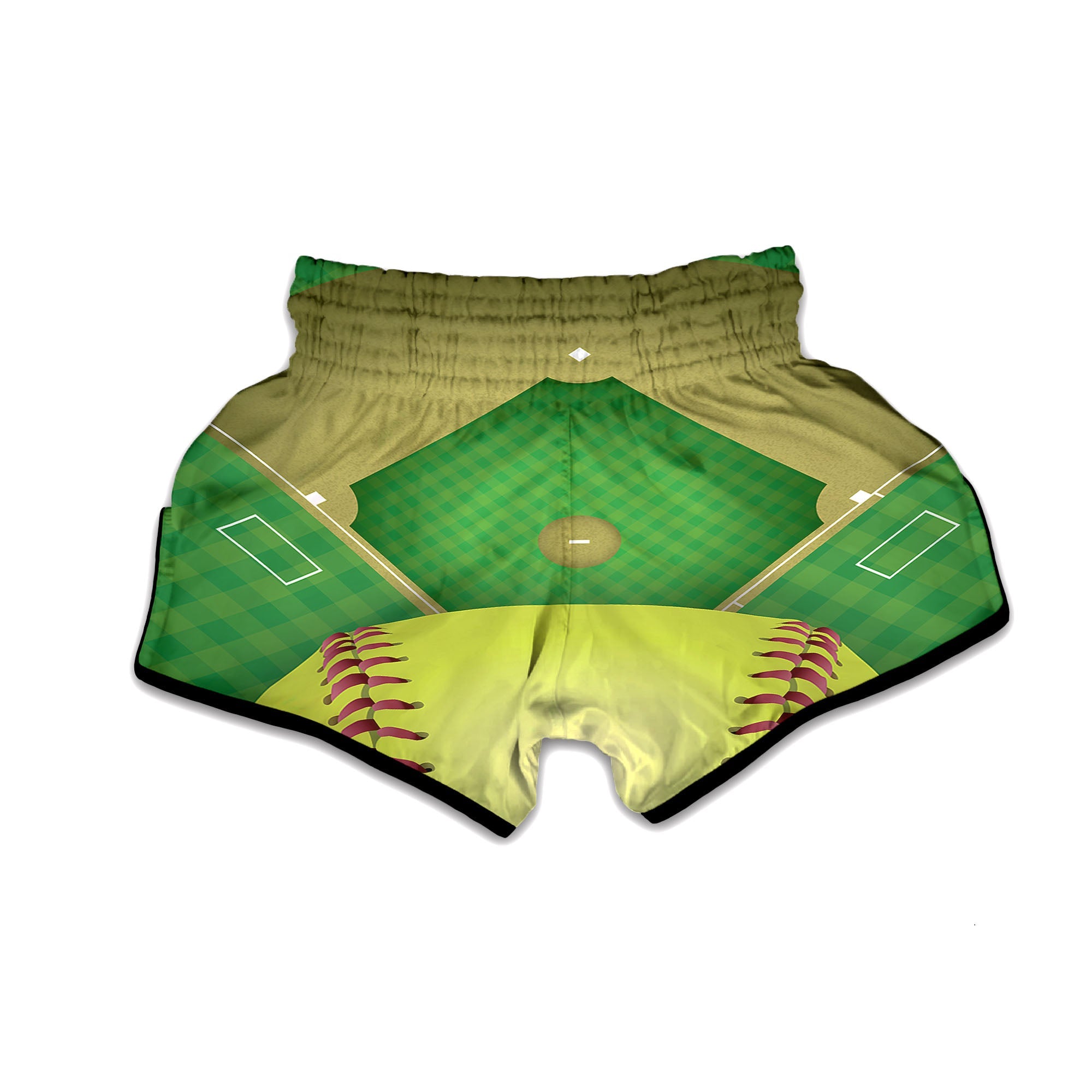 Ball And Softball Field Print Muay Thai Boxing Shorts-grizzshop