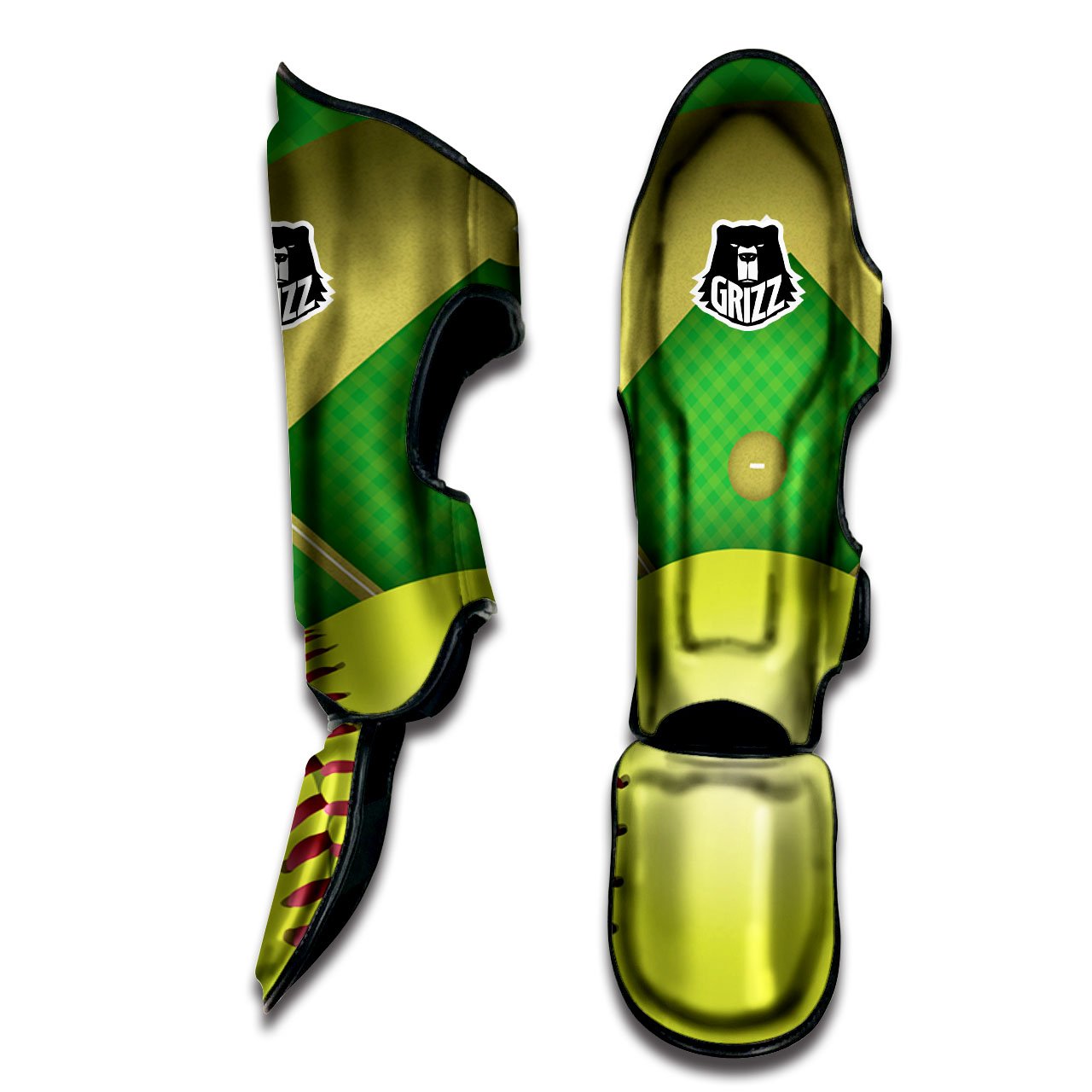 Ball And Softball Field Print Muay Thai Shin Guards-grizzshop