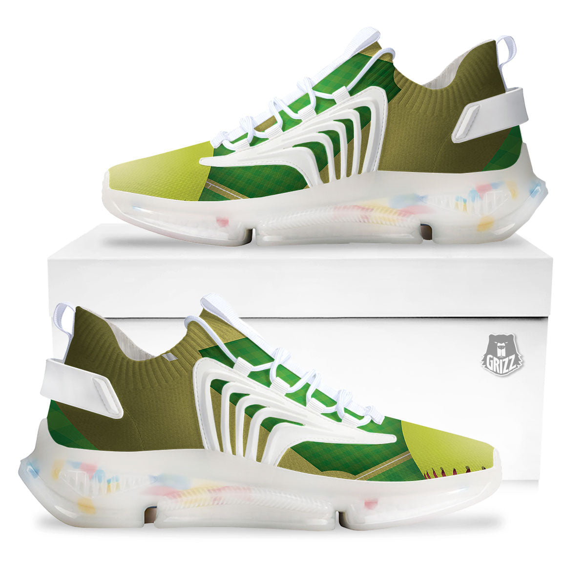 Ball And Softball Field Print White Gym Shoes-grizzshop
