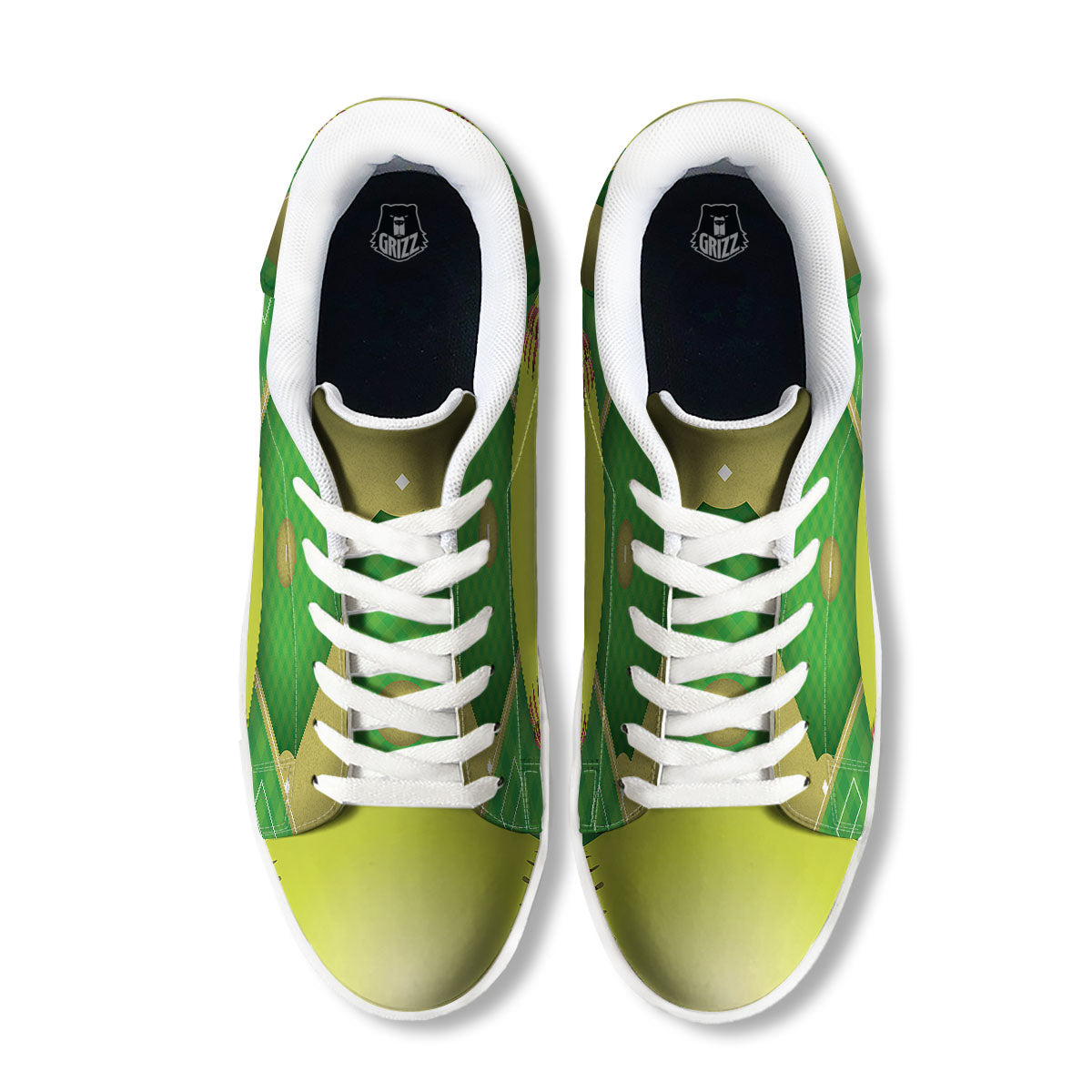 Ball And Softball Field Print White Low Top Sneakers-grizzshop