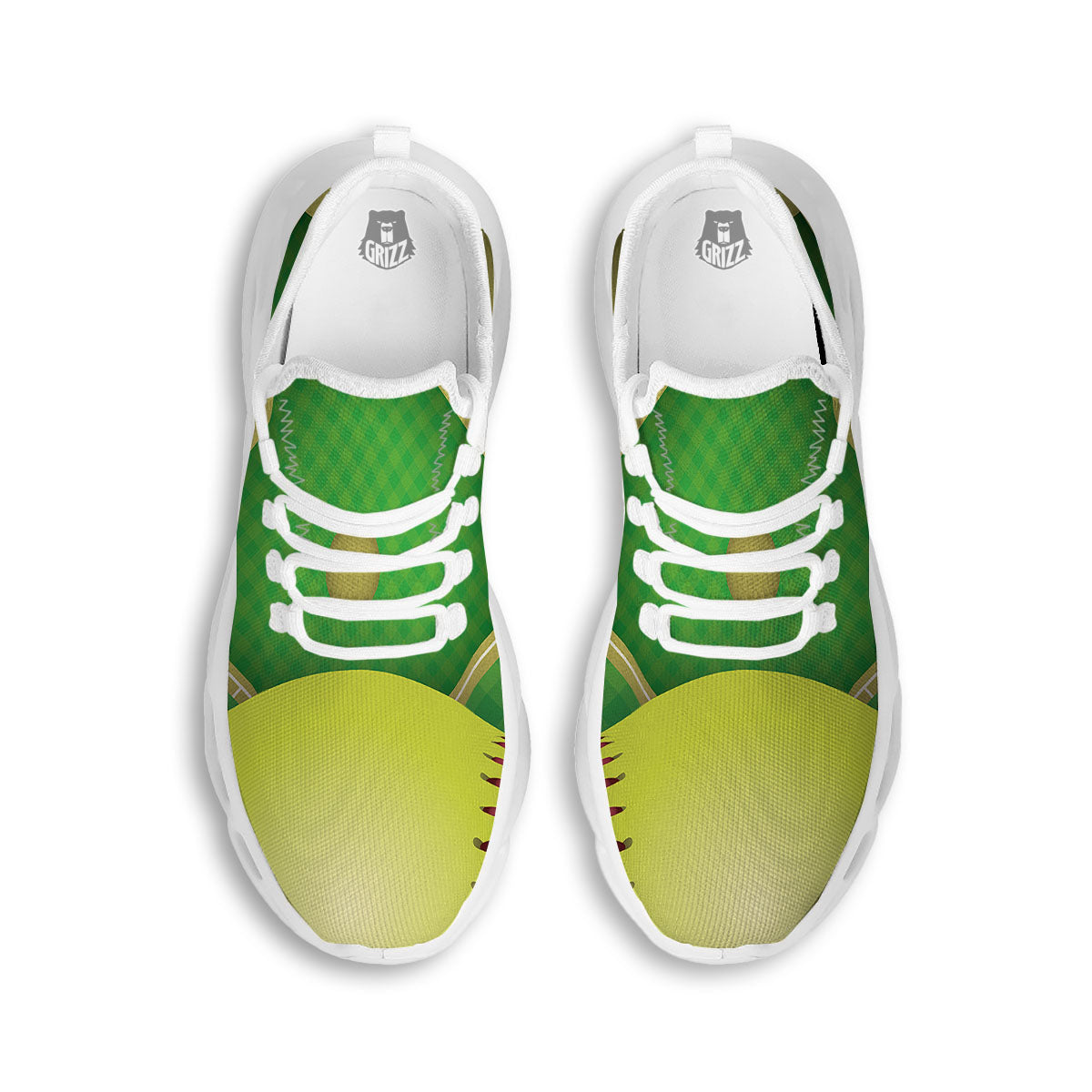 Ball And Softball Field Print White Running Shoes-grizzshop