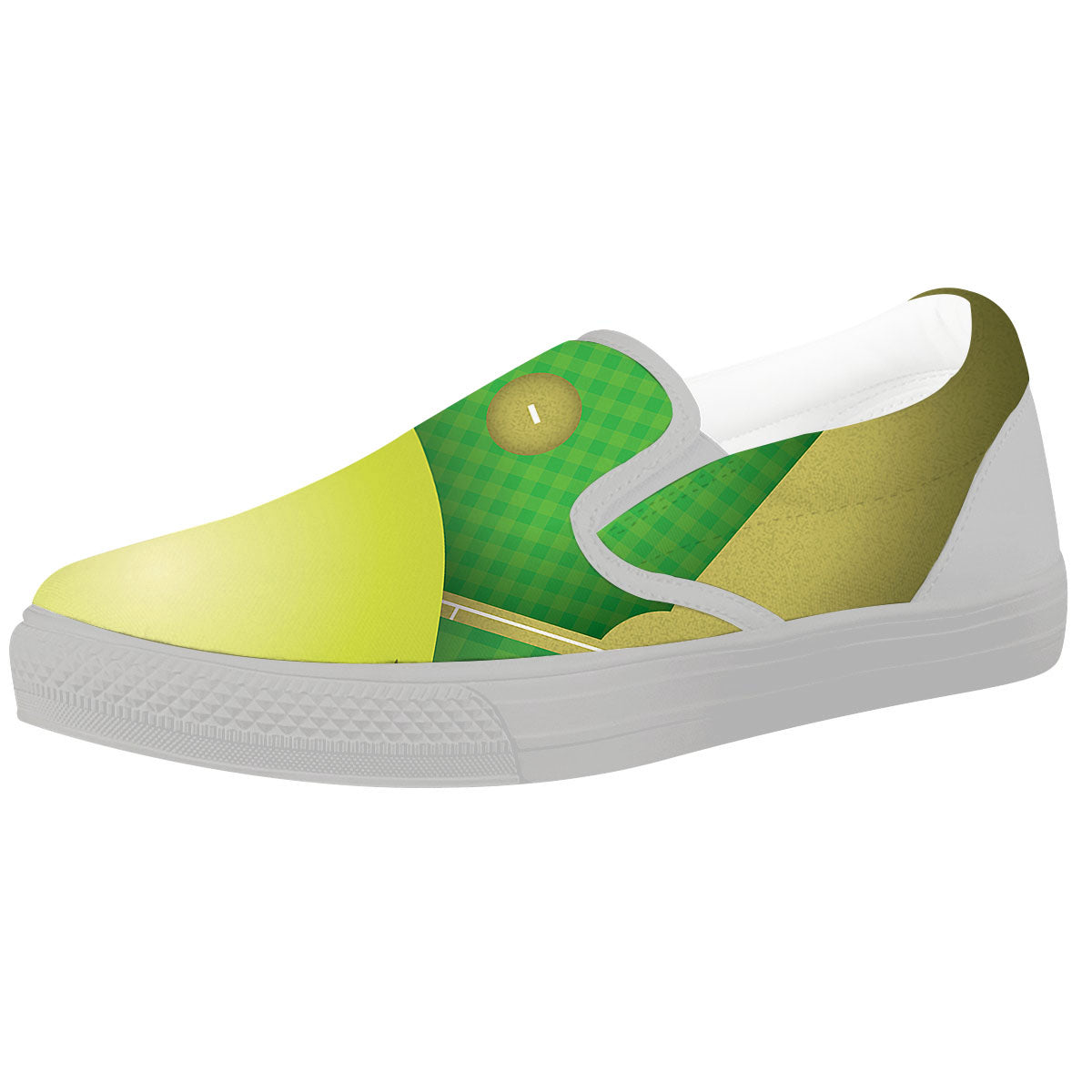 Ball And Softball Field Print White Slip On Shoes-grizzshop
