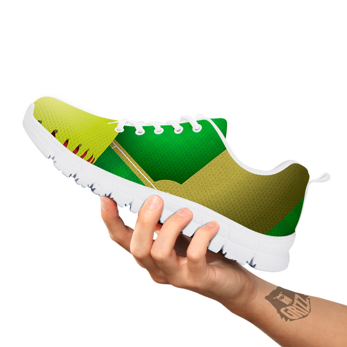 Ball And Softball Field Print White Sneaker-grizzshop