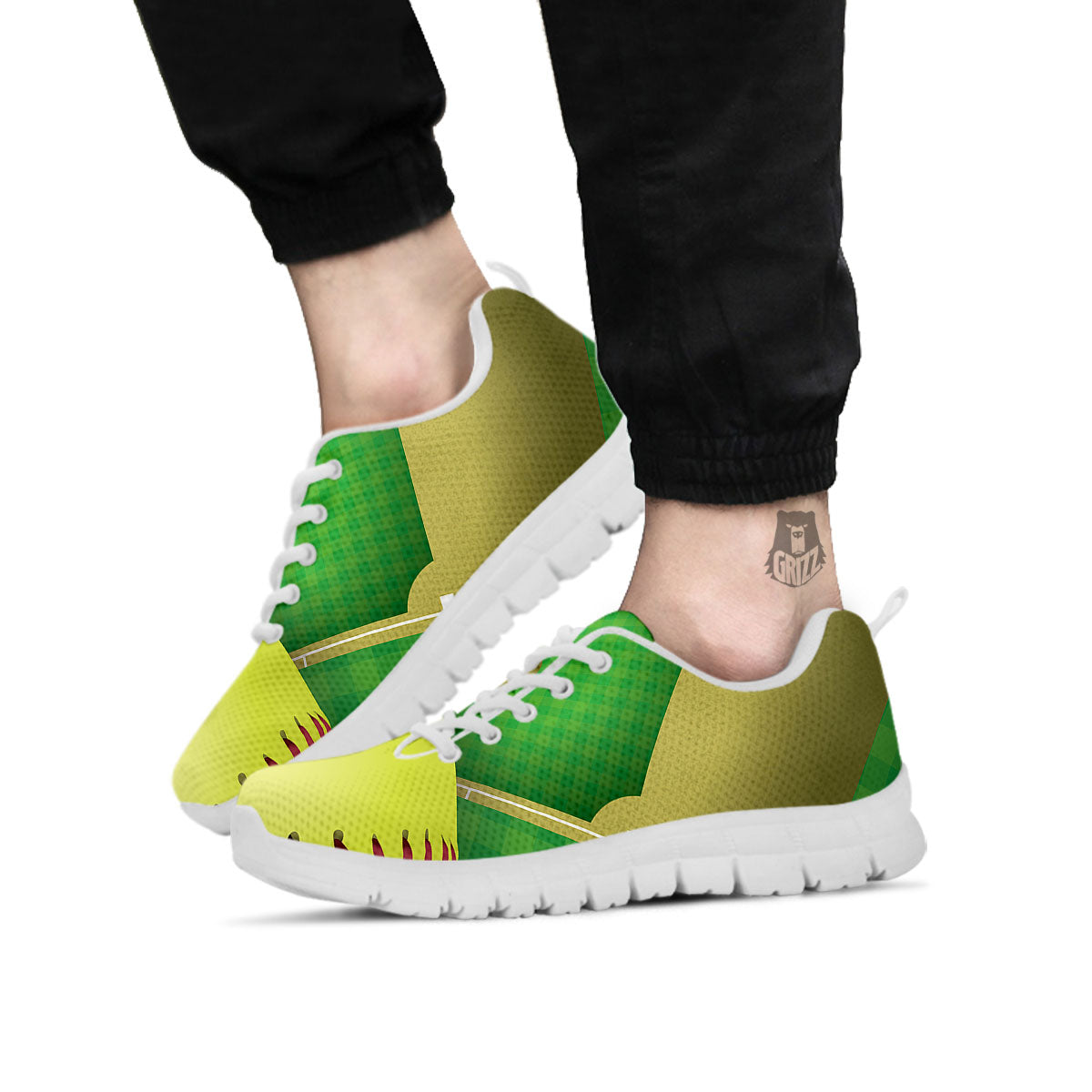 Ball And Softball Field Print White Sneaker-grizzshop