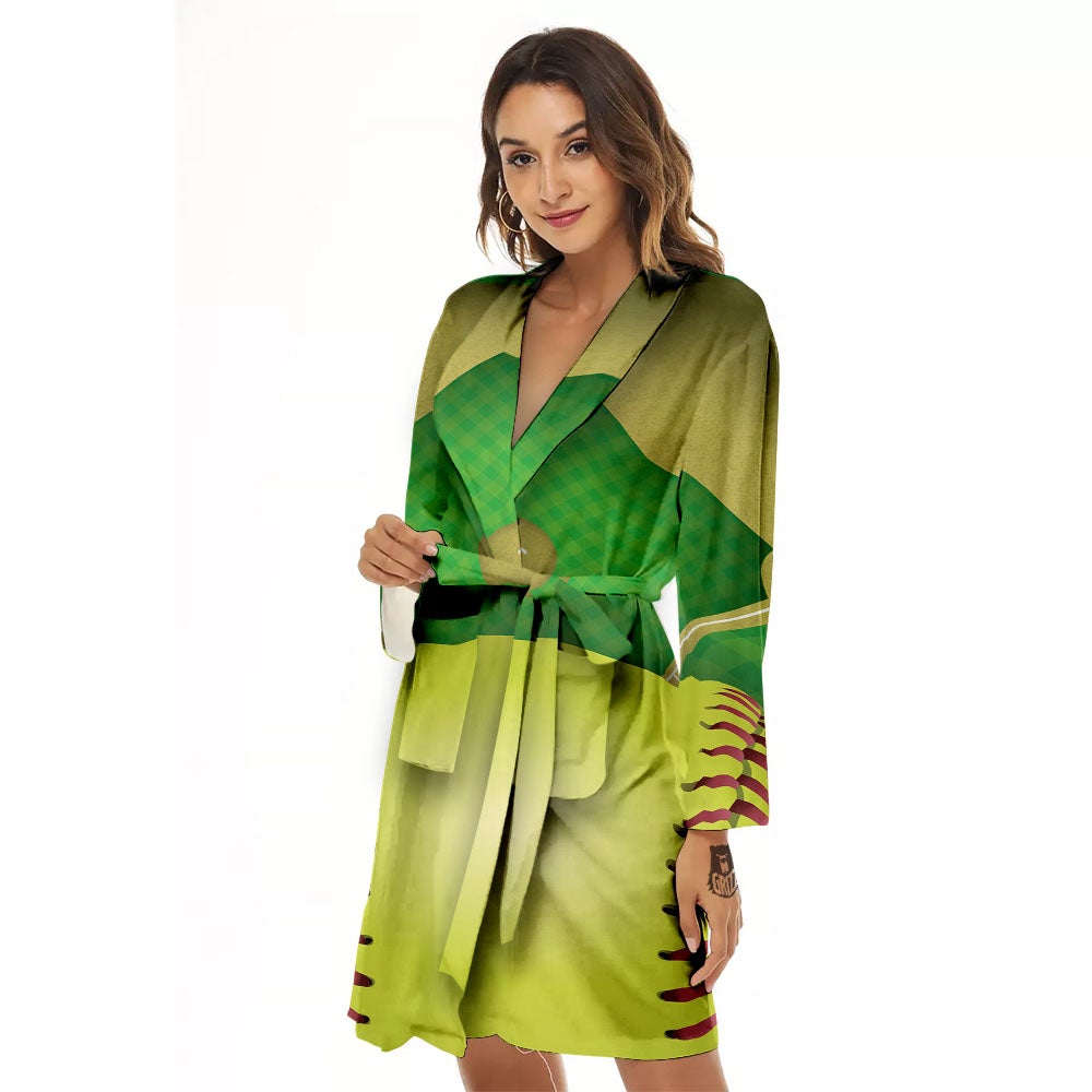 Ball And Softball Field Print Women's Robe-grizzshop