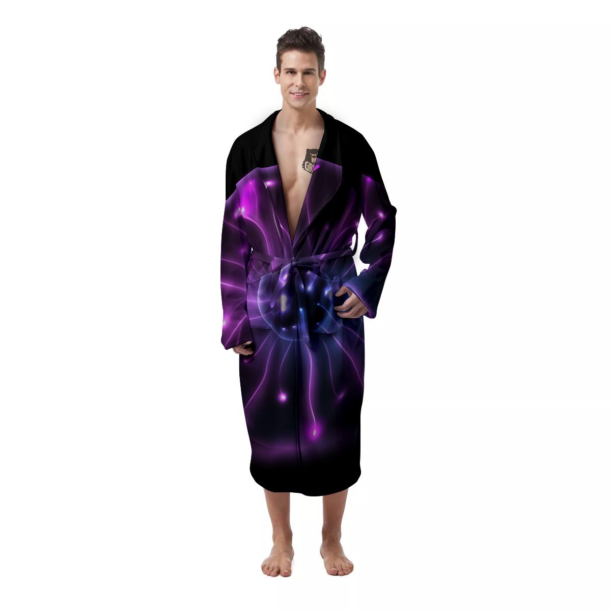 Ball Plasma Print Men's Robe-grizzshop