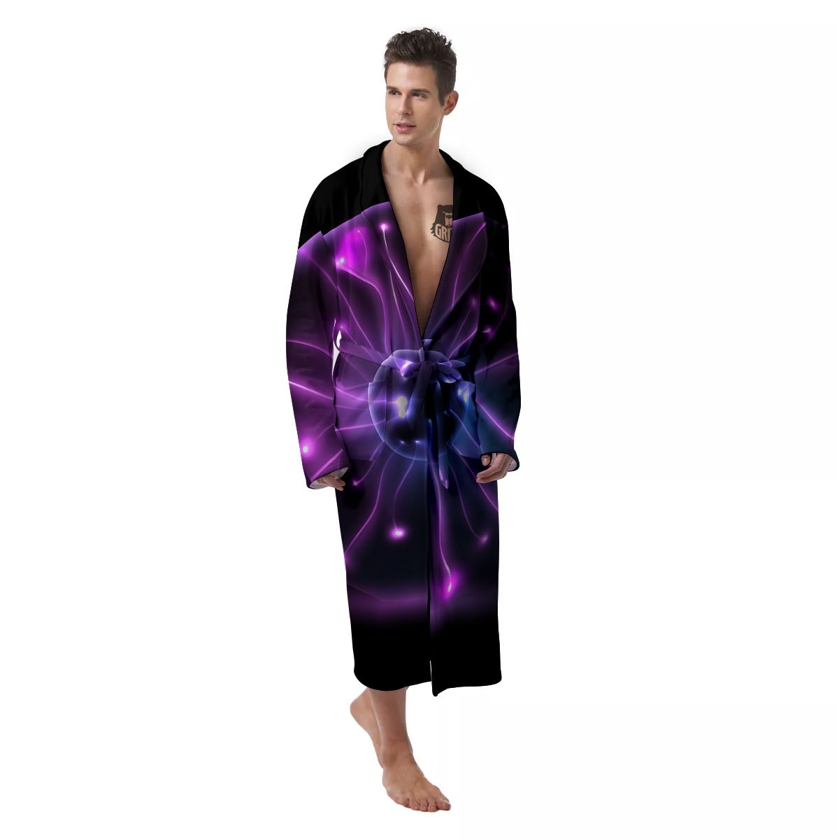 Ball Plasma Print Men's Robe-grizzshop