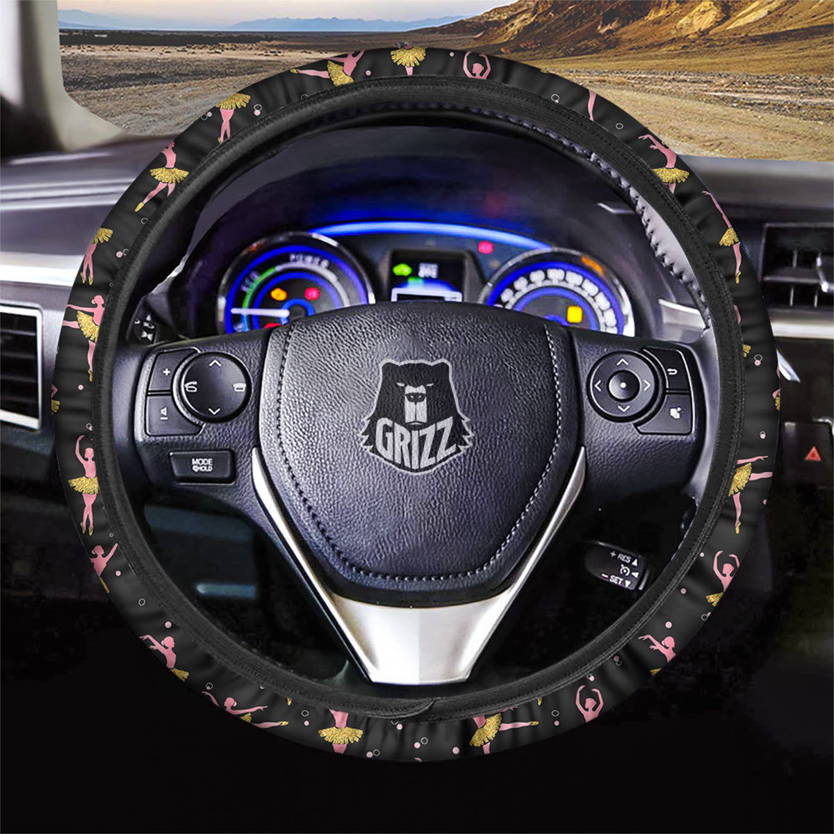 Ballet Dancing Print Pattern Car Steering Wheel Cover-grizzshop