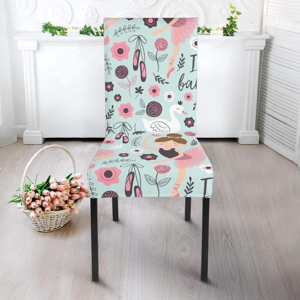 Ballet Girl Pattern Print Chair Cover-grizzshop