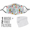 Ballet Girl Pattern Print Face Mask-grizzshop