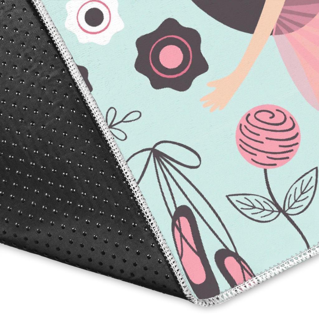 Ballet Girl Pattern Print Floor Mat-grizzshop