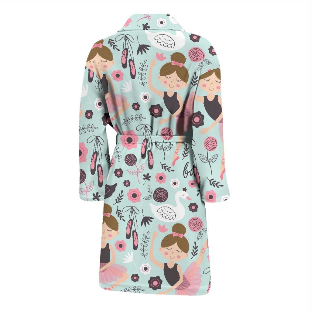 Ballet Girl Pattern Print Men Long Robe-grizzshop