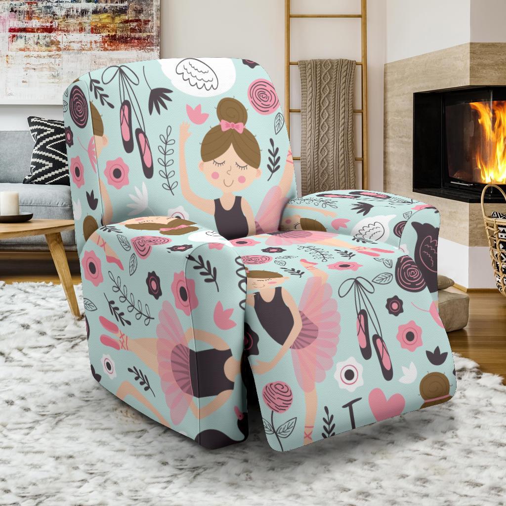 Ballet Girl Pattern Print Recliner Cover-grizzshop