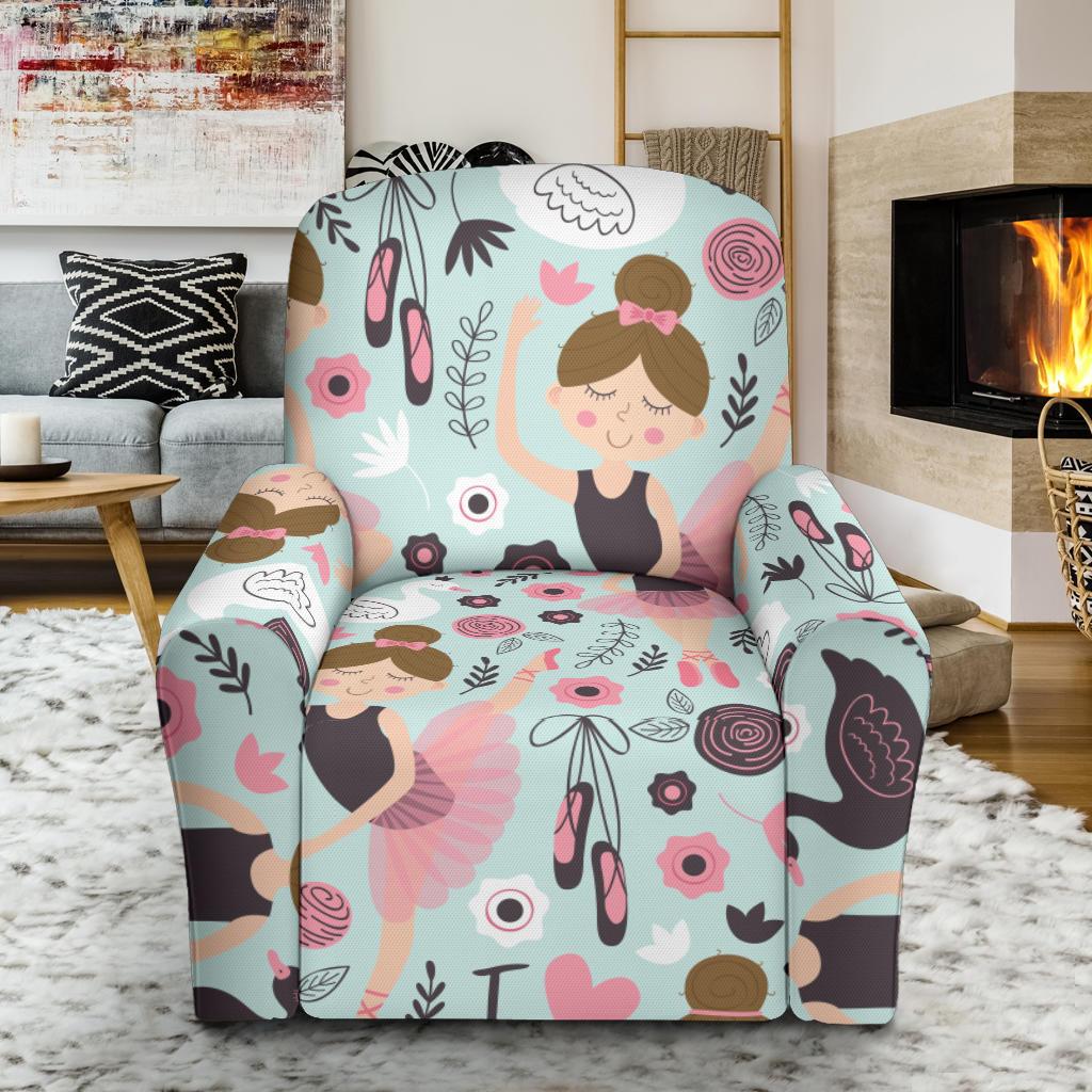 Ballet Girl Pattern Print Recliner Cover-grizzshop