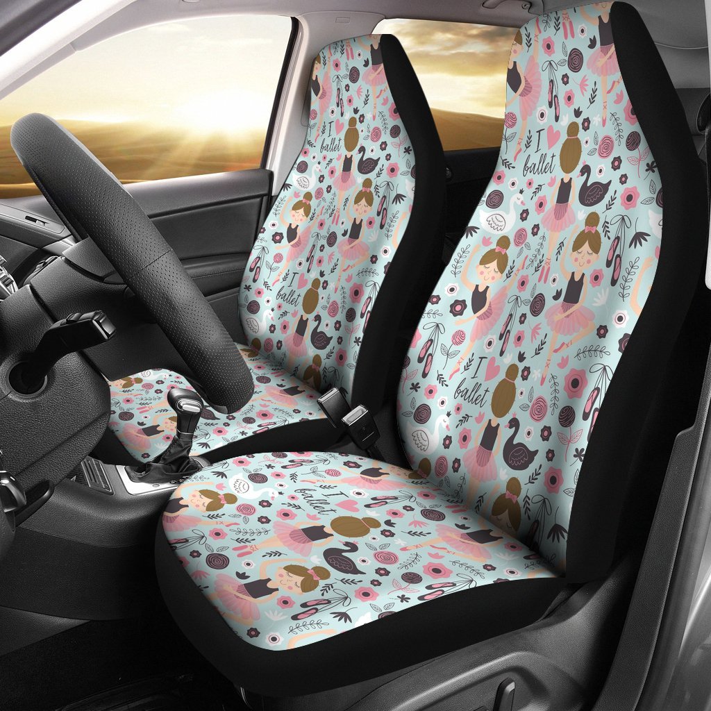 Ballet Girl Pattern Print Universal Fit Car Seat Cover-grizzshop