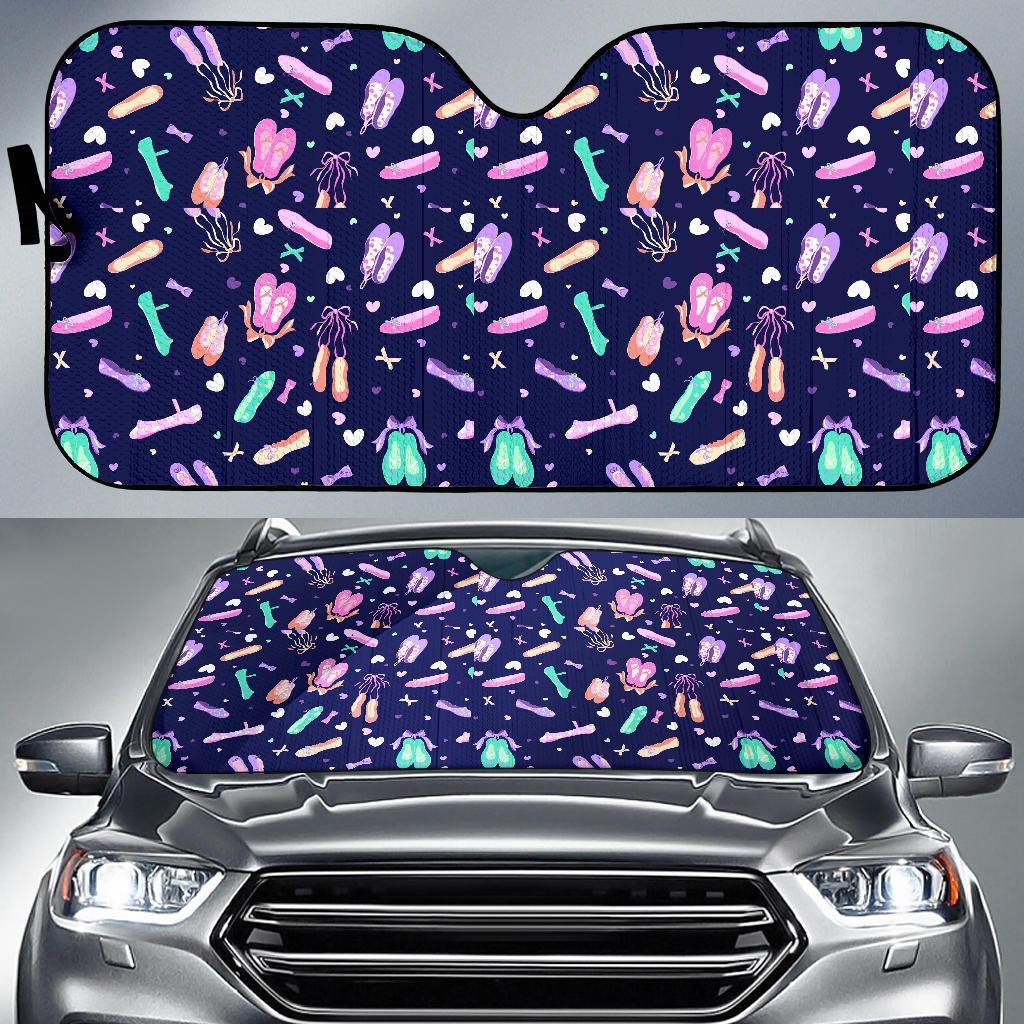 Ballet Pattern Print Car Sun Shade-grizzshop