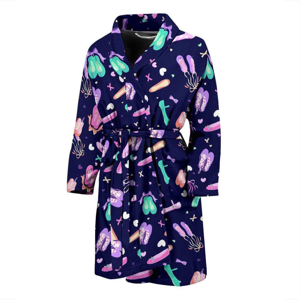 Ballet Pattern Print Men Long Robe-grizzshop