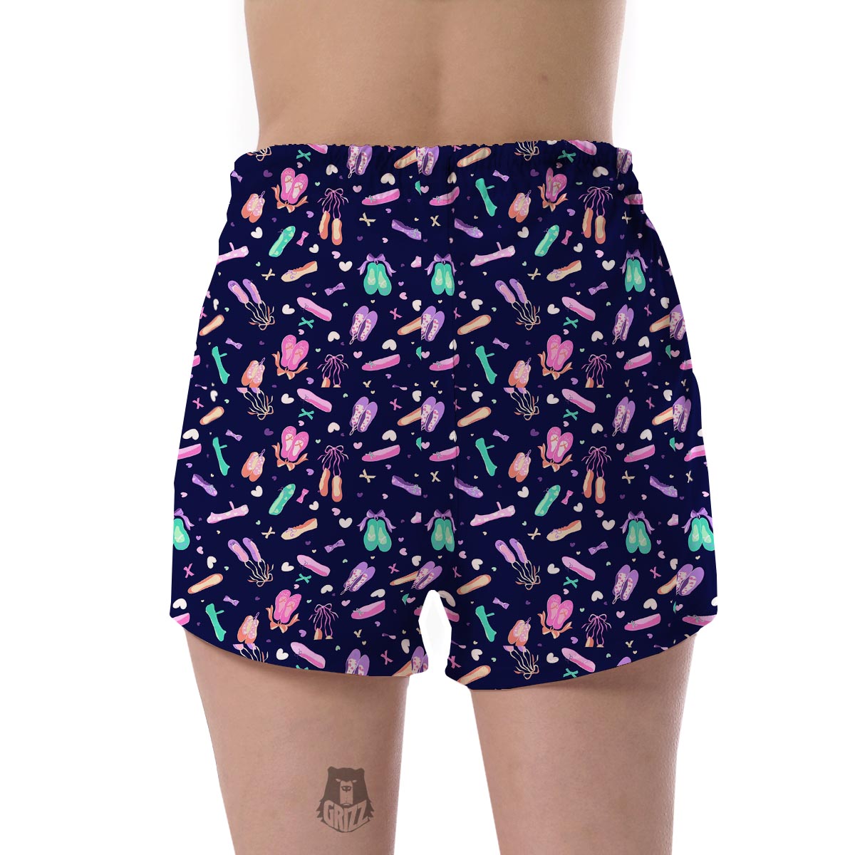 Ballet Pattern Print Women's Shorts-grizzshop