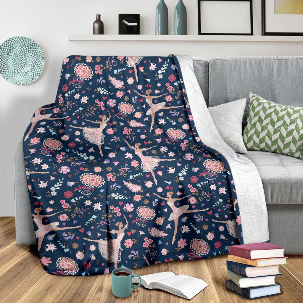 Ballet Print Pattern Blanket-grizzshop