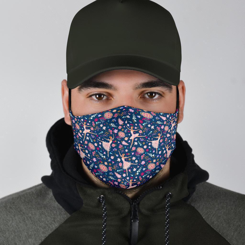 Ballet Print Pattern Face Mask-grizzshop