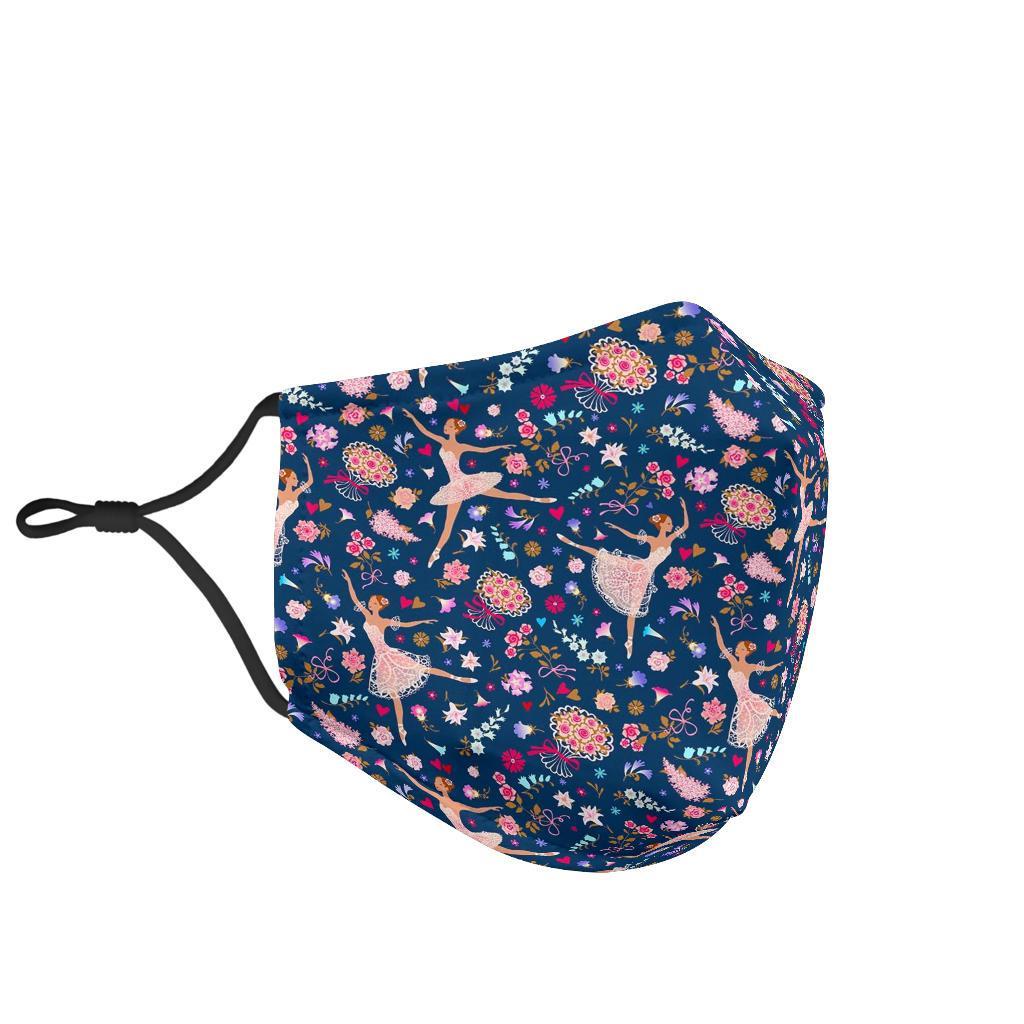 Ballet Print Pattern Face Mask-grizzshop