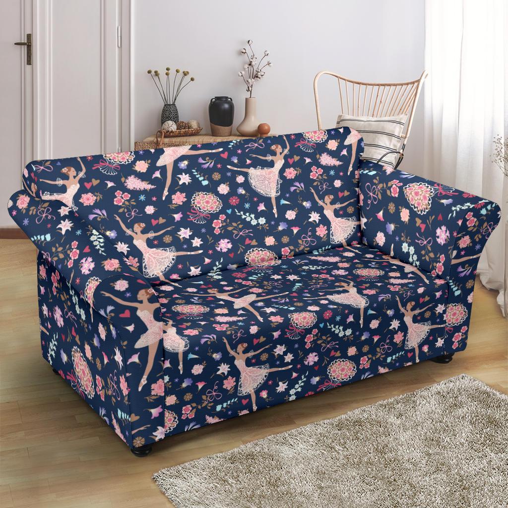 Ballet Print Pattern Loveseat Cover-grizzshop