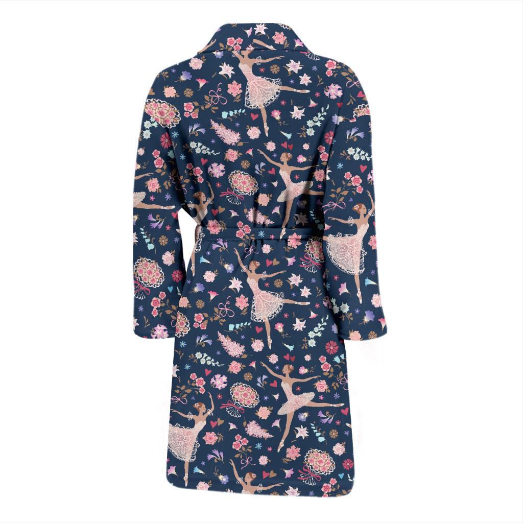 Ballet Print Pattern Men Long Robe-grizzshop