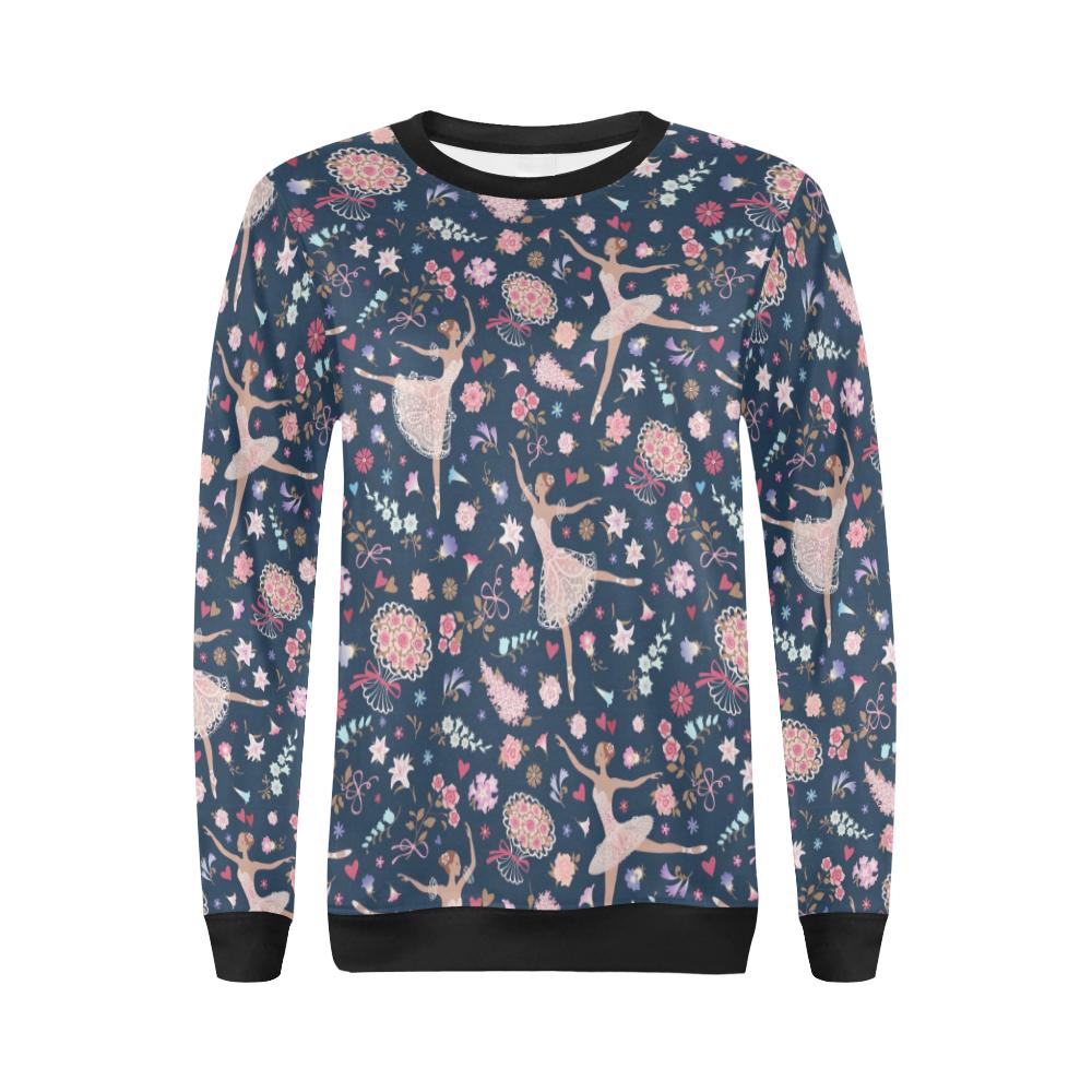 Ballet Print Pattern Women Crewneck Sweatshirt-grizzshop