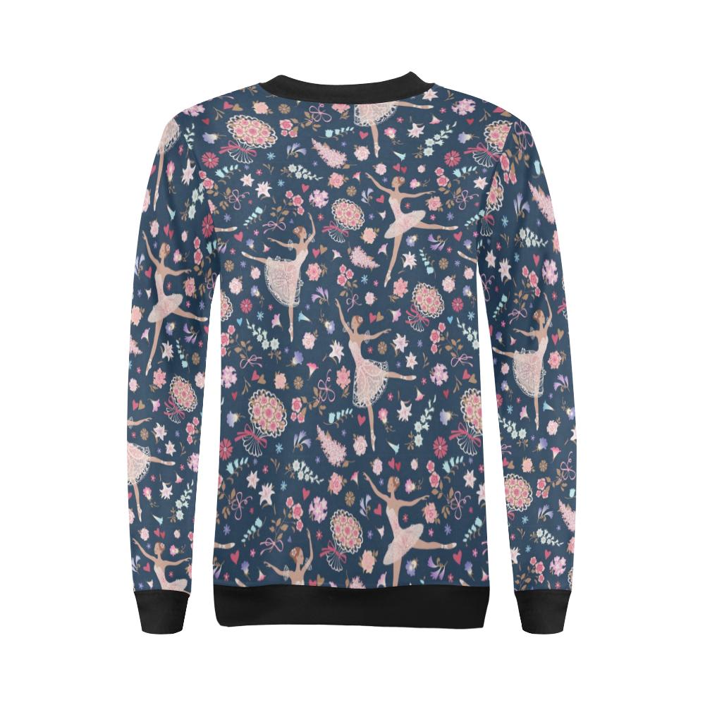 Ballet Print Pattern Women Crewneck Sweatshirt-grizzshop