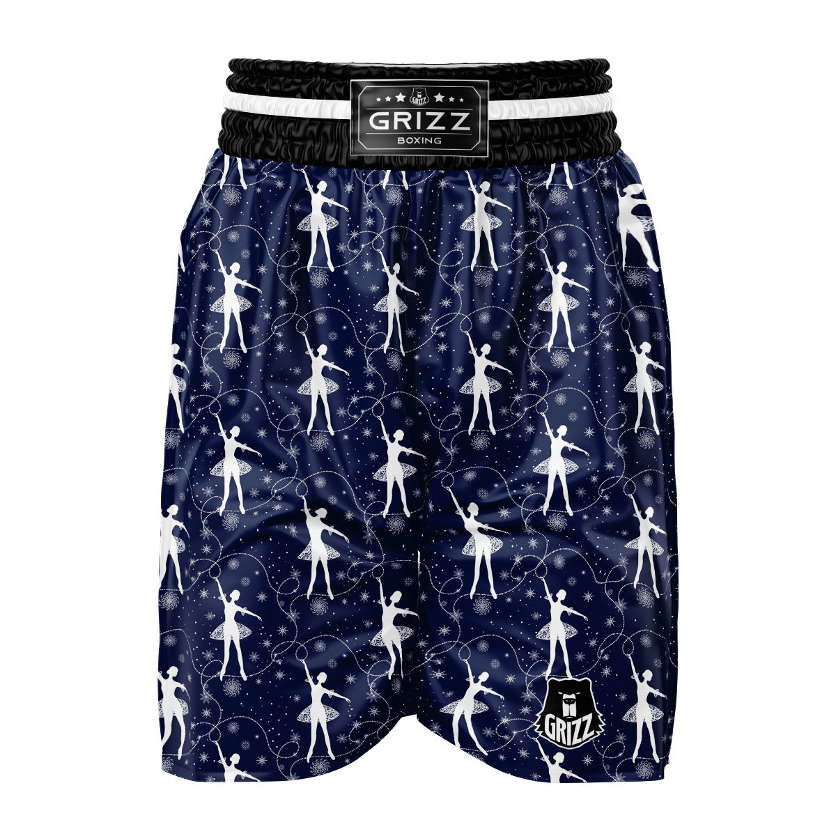 Ballet Snowflake Print Pattern Boxing Shorts-grizzshop