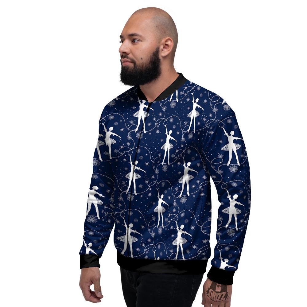 Ballet Snowflake Print Pattern Men's Bomber Jacket-grizzshop