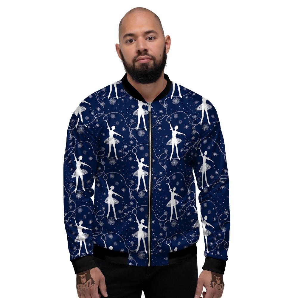 Ballet Snowflake Print Pattern Men's Bomber Jacket-grizzshop