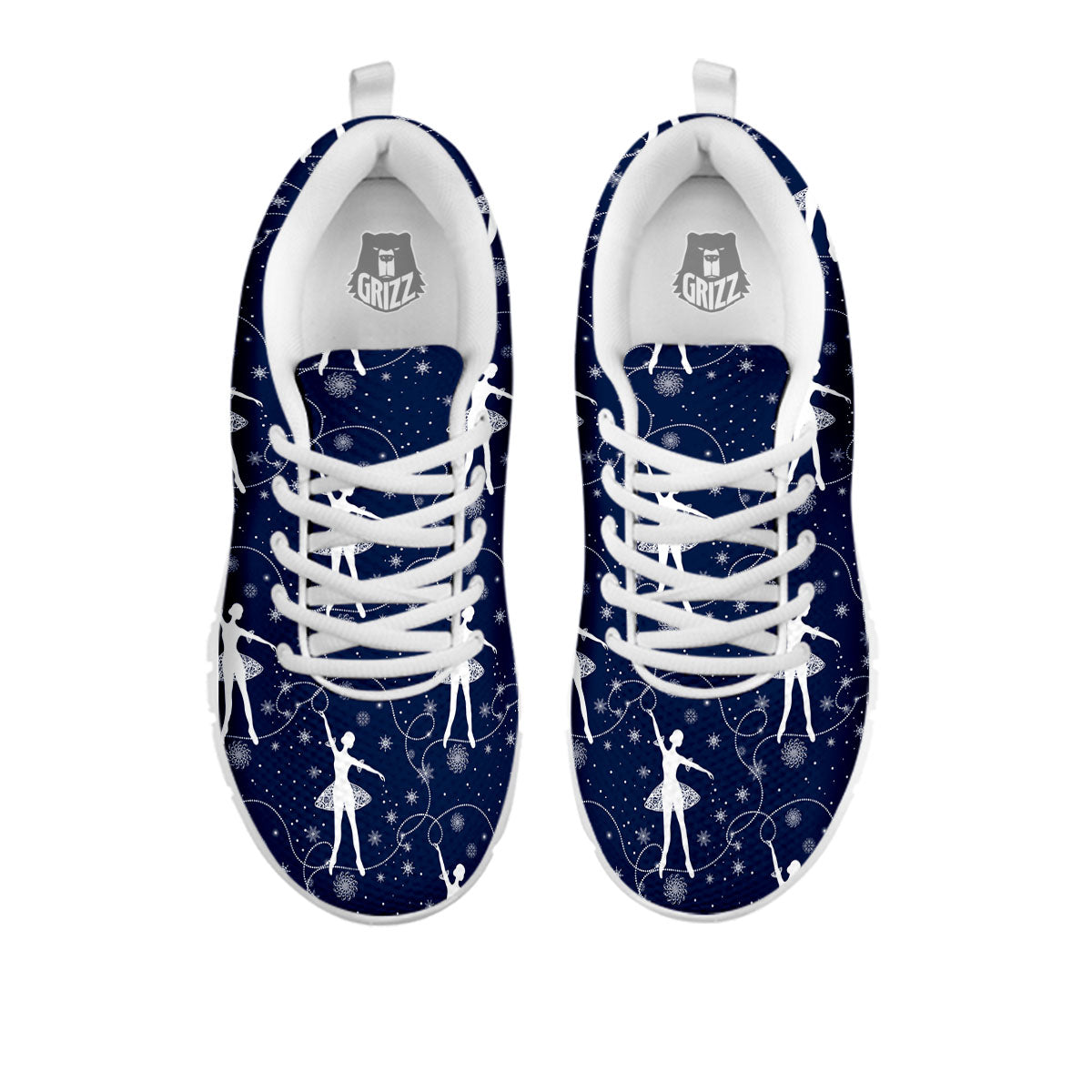 Ballet Snowflake Print Pattern White Sneaker-grizzshop
