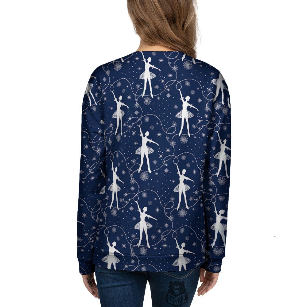 Ballet Snowflake Print Pattern Women's Sweatshirt-grizzshop