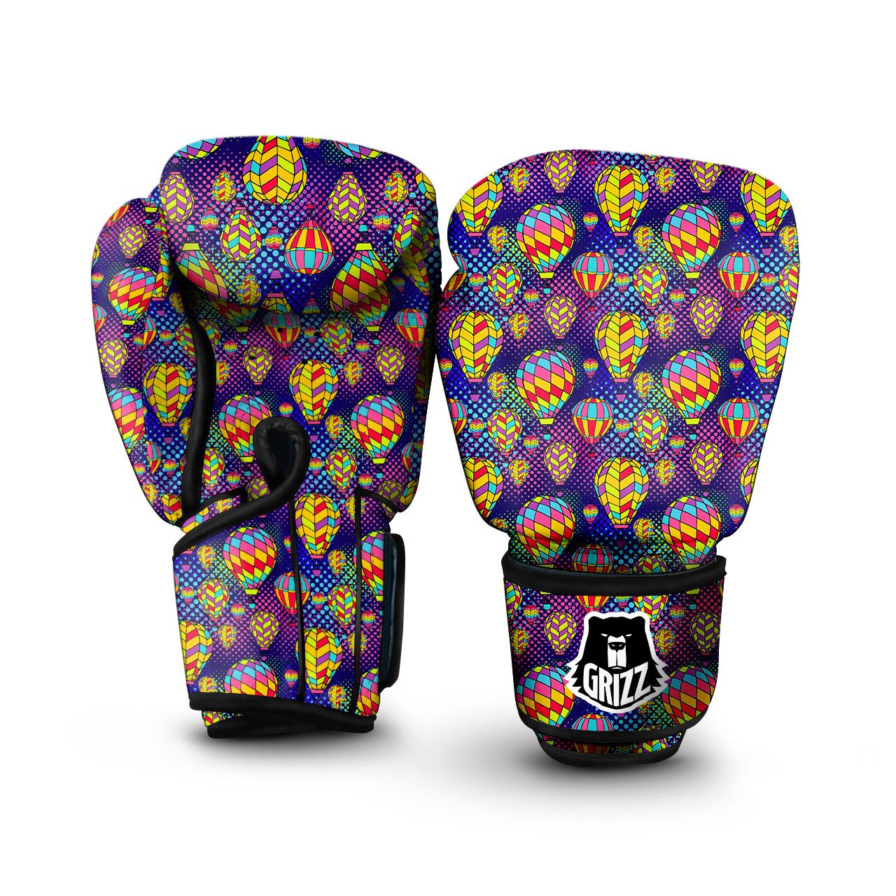 Balloon Air Retro Print Pattern Boxing Gloves-grizzshop
