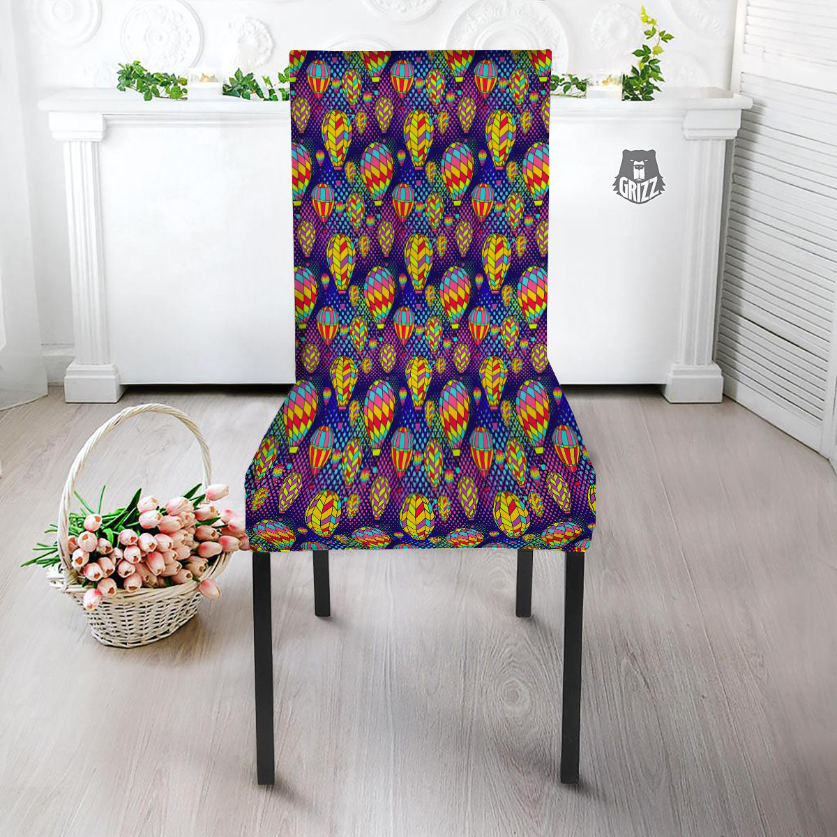 Balloon Air Retro Print Pattern Dining Chair Slipcover-grizzshop