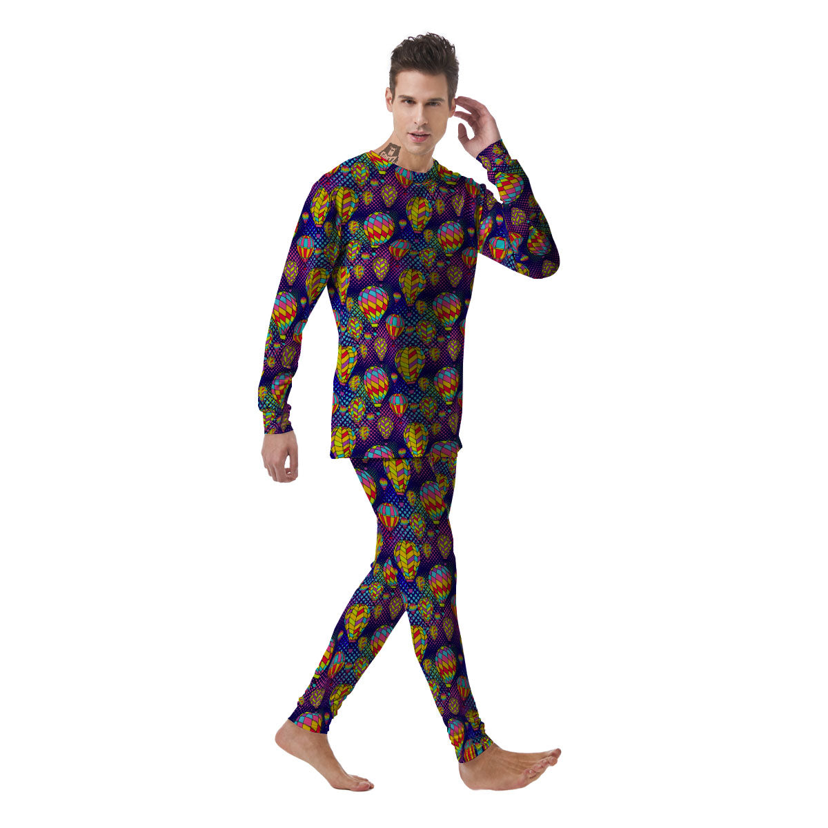 Balloon Air Retro Print Pattern Men's Pajamas-grizzshop