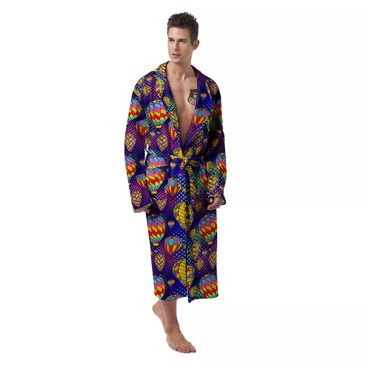 Balloon Air Retro Print Pattern Men's Robe-grizzshop