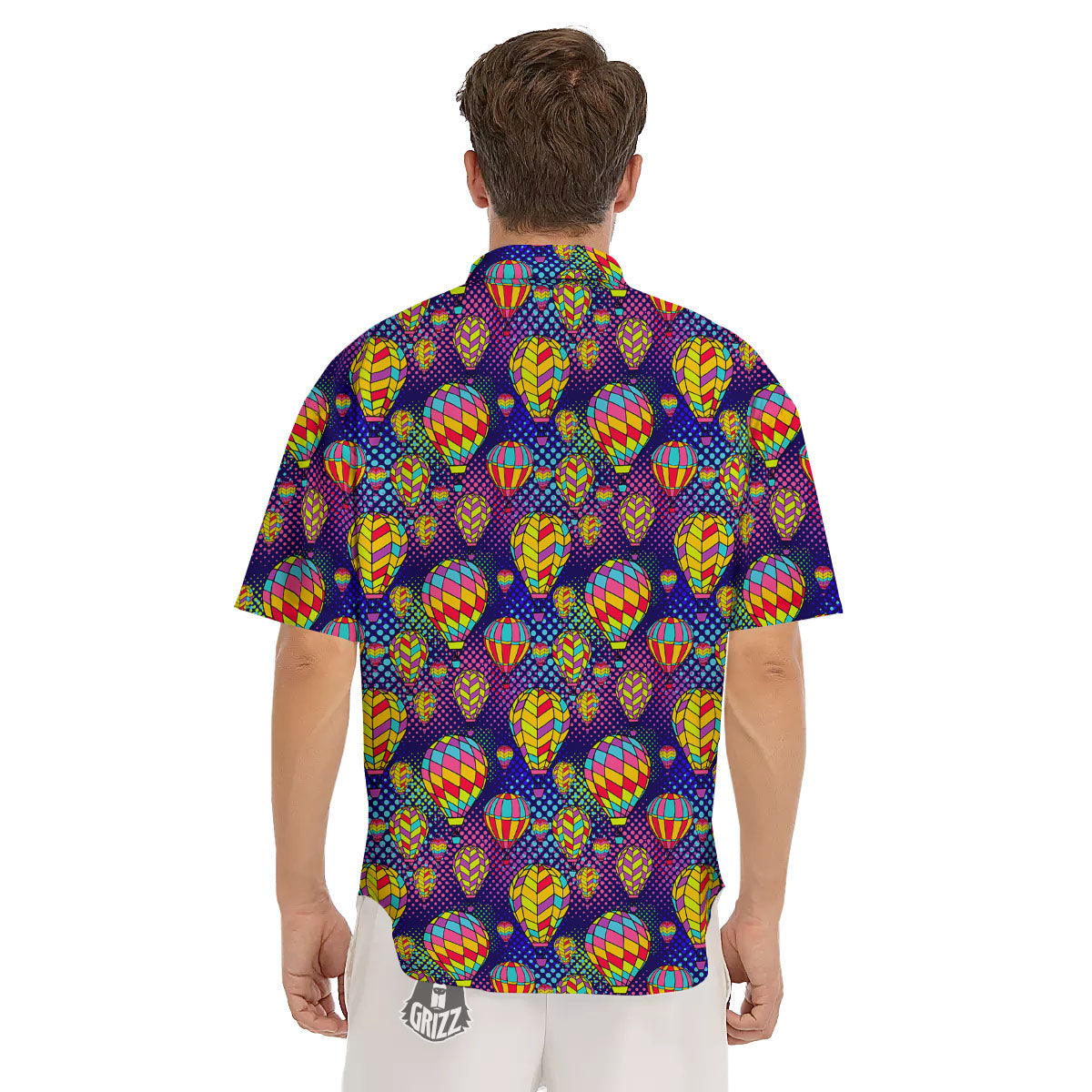 Balloon Air Retro Print Pattern Men's Short Sleeve Shirts-grizzshop